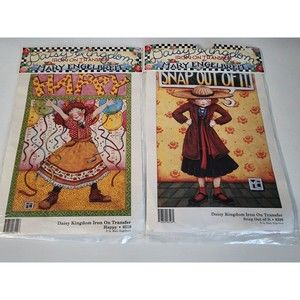 RARE (2) Daisy Kingdom Iron-on Transfers Snap Out of It/Happy Mary Engelbreit
